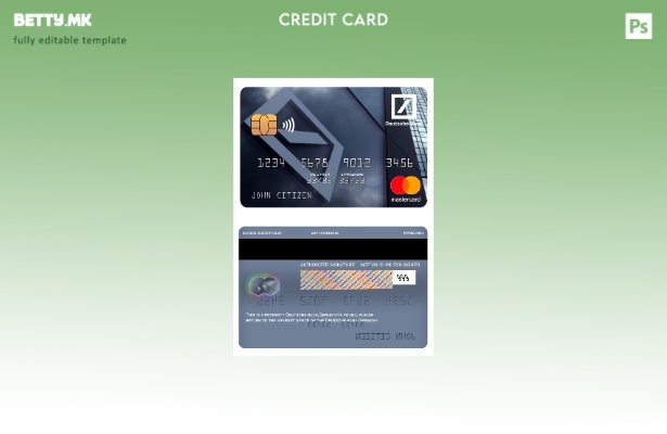 Модерен стил шаблон за мастеркарти на Германија Deutsche bank